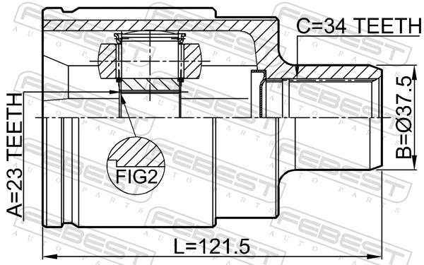 FEBEST 1811-ASJRH Joint Kit, drive shaft