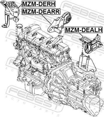 Mounting, engine MZM-DEARR