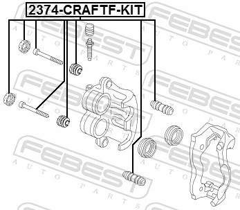 FEBEST 2374-CRAFTF-KIT Guide Bolt, brake caliper