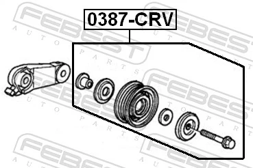 Tensioner Pulley, V-ribbed belt 0387-CRV