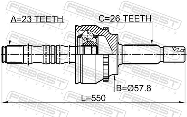 Joint Kit, drive shaft 0114-ZZT251A48LH