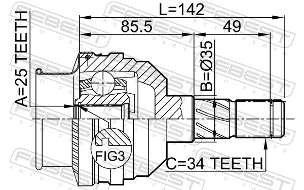 FEBEST 1811-5003 Joint Kit, drive shaft