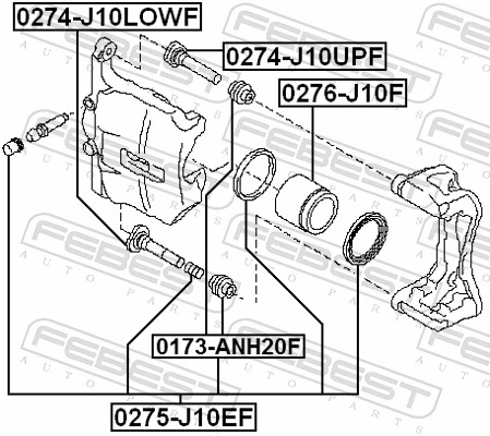 Guide Bolt, brake caliper 0274-J10LOWF