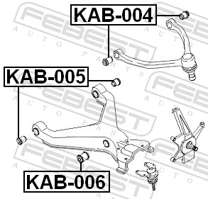 Mounting, control/trailing arm KAB-005