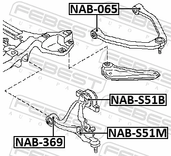 Mounting, control/trailing arm NAB-369