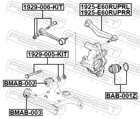 Mounting, control/trailing arm BAB-001Z