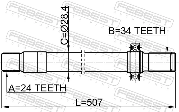 FEBEST 1612-211LH Drive Shaft