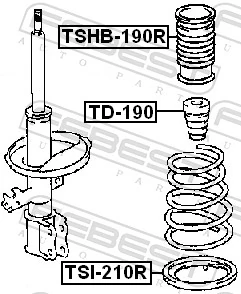FEBEST TD-190 Rubber Buffer, suspension