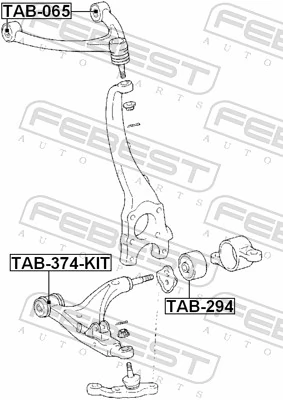 FEBEST TAB-374-KIT Repair Kit, control arm
