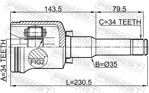 Joint Kit, drive shaft 1811-ANTLH
