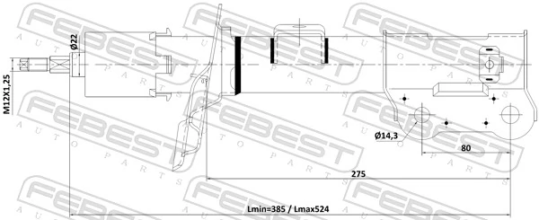 FEBEST 12110-009FR Shock Absorber