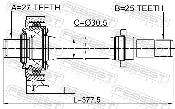 Drive Shaft 0312-CIV5DRH