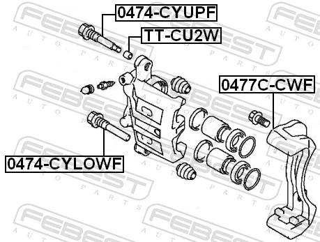 Guide Bolt, brake caliper 0474-CYLOWF