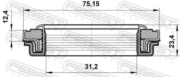 FEBEST 95RFW-32751223X Shaft Seal, drive shaft