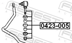 FEBEST 0423-005 Link/Coupling Rod, stabiliser bar