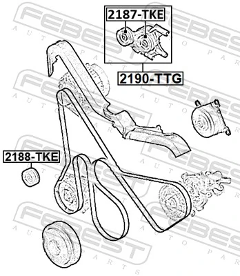 Belt Tensioner, V-ribbed belt 2190-TTG