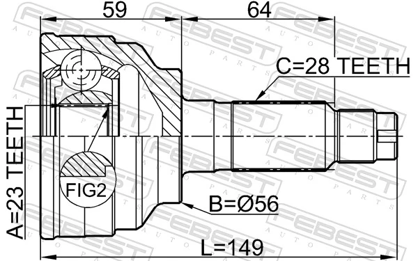 FEBEST 0510-018 Joint Kit, drive shaft