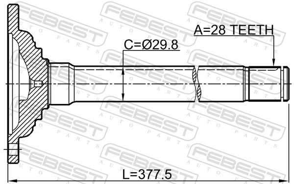 FEBEST 0412-KB4FRH Drive Shaft