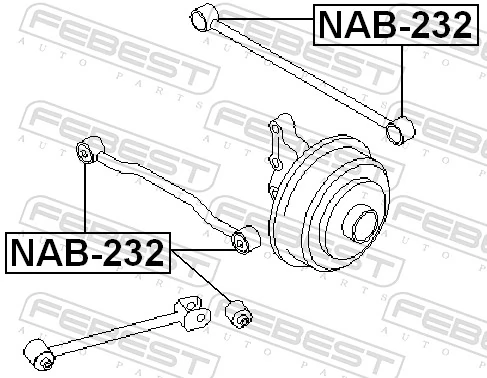 Mounting, control/trailing arm NAB-232