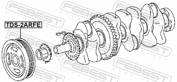 FEBEST TDS-2ARFE Belt Pulley, crankshaft