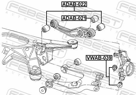 FEBEST ADAB-022 Mounting, control/trailing arm