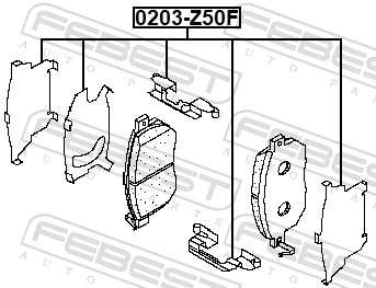 Anti-Squeal Foil, brake pad (back plate) 0203-Z50F