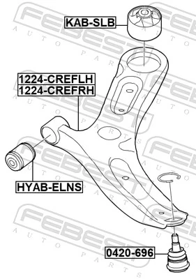 Control/Trailing Arm, wheel suspension 1224-CREFLH