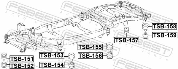 FEBEST TSB-151 Bushing, axle beam