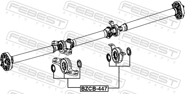 FEBEST BZCB-447 Bearing, propshaft centre bearing