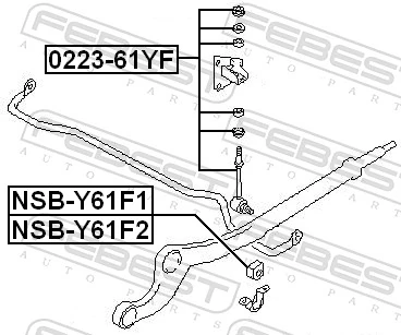 Link/Coupling Rod, stabiliser bar 0223-61YF