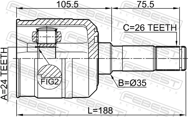 FEBEST 2211-SPRH Joint Kit, drive shaft