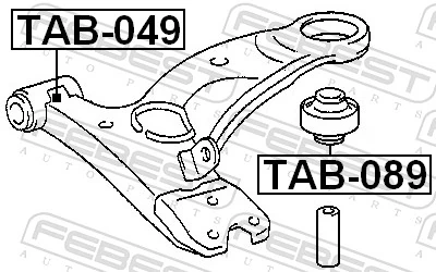 FEBEST TAB-089 Mounting, control/trailing arm
