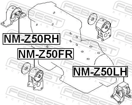 FEBEST NM-Z50FR Mounting, engine
