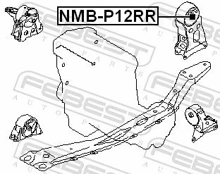 Mounting, engine NMB-P12RR