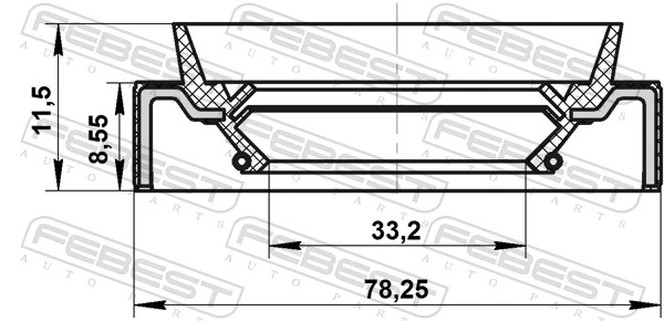 FEBEST 95JBS-35780912X Shaft Seal, drive shaft