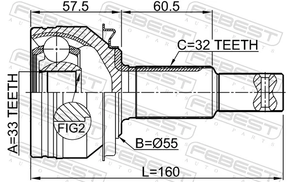 Joint Kit, drive shaft 0210-L33