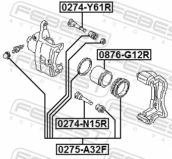 Guide Bolt, brake caliper 0274-Y61R