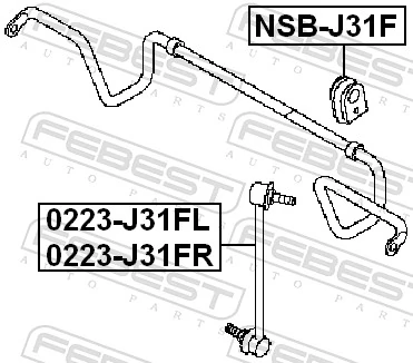 FEBEST NSB-J31F Mounting, stabiliser bar