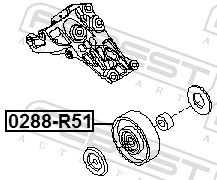 FEBEST 0288-R51 Deflection/Guide Pulley, V-ribbed belt