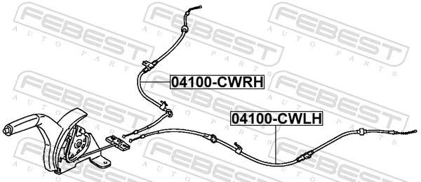 Cable Pull, parking brake 04100-CWLH
