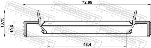 FEBEST 95HBY-50731118L Shaft Seal, drive shaft