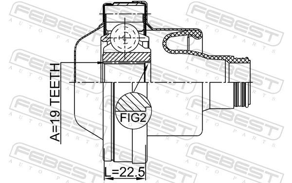 FEBEST 2711-S80IISHA Joint, propshaft