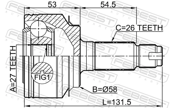 FEBEST 0310-GB3 Joint Kit, drive shaft
