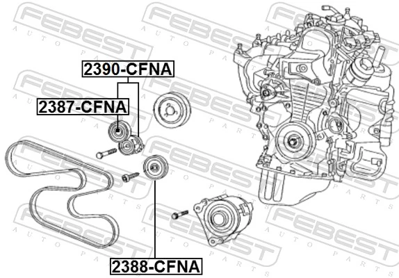 Belt Tensioner, V-ribbed belt 2390-CFNA