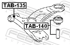 Mounting, control/trailing arm TAB-135