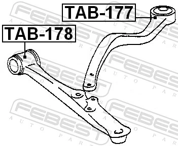 Mounting, control/trailing arm TAB-178