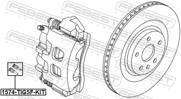 Guide Bolt, brake caliper 1574-TIG5F-KIT