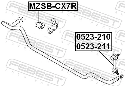 Mounting, stabiliser bar MZSB-CX7R