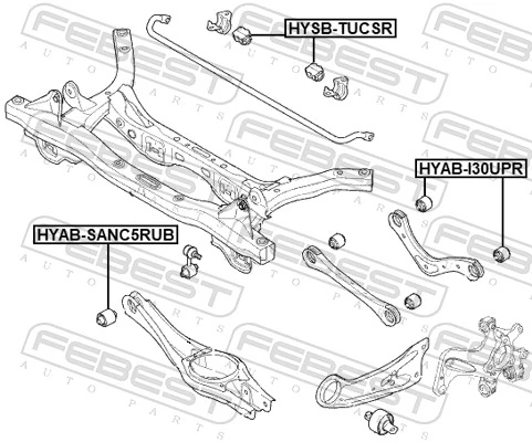 Mounting, control/trailing arm HYAB-I30UPR