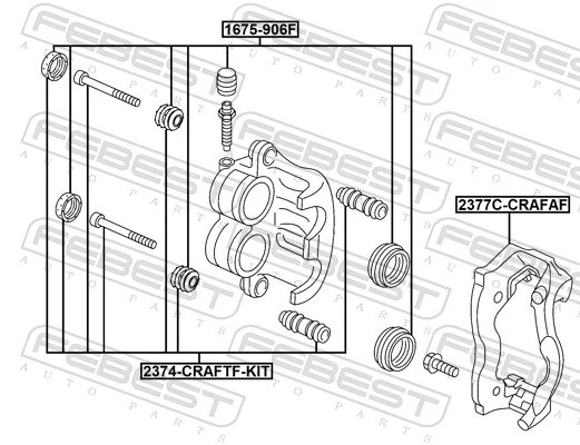 FEBEST 2377C-CRAFAF Brake Caliper Bracket Set